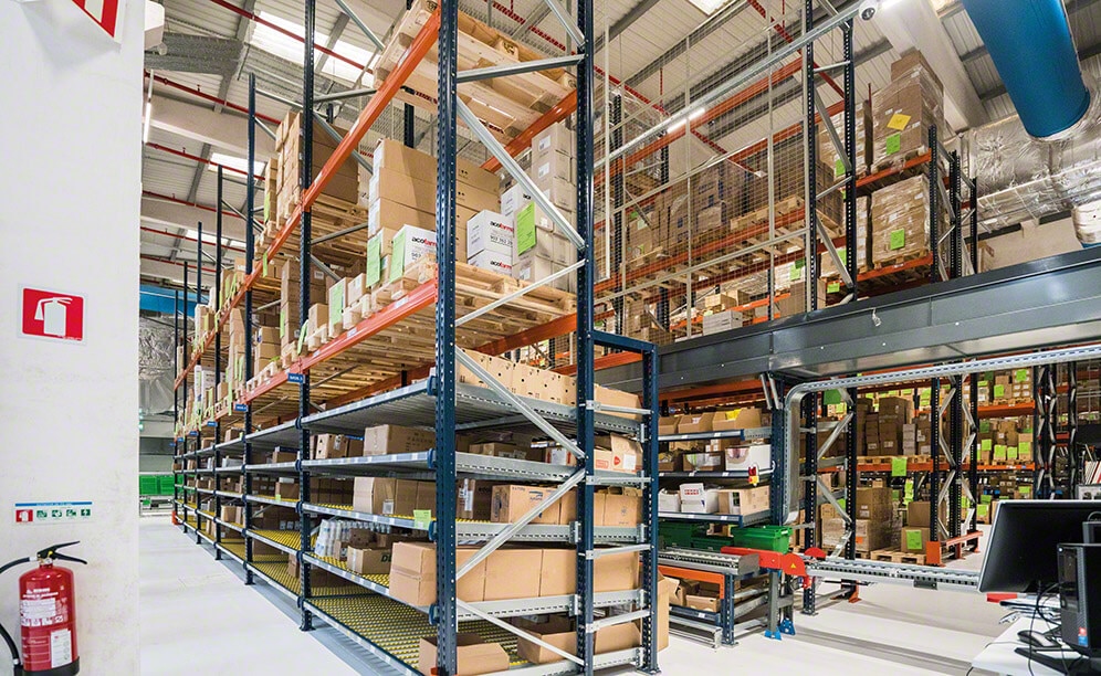 Les rayonnages dynamiques pour picking évitent les interférences entre les tâches de réassort et de prélèvement de matériel, car elles sont réalisées dans des allées de travail différentes Les rayonnages dynamiques pour picking évitent les interférences entre les tâches de réassort et de prélèvement de matériel, car elles sont réalisées dans des allées de travail différentes